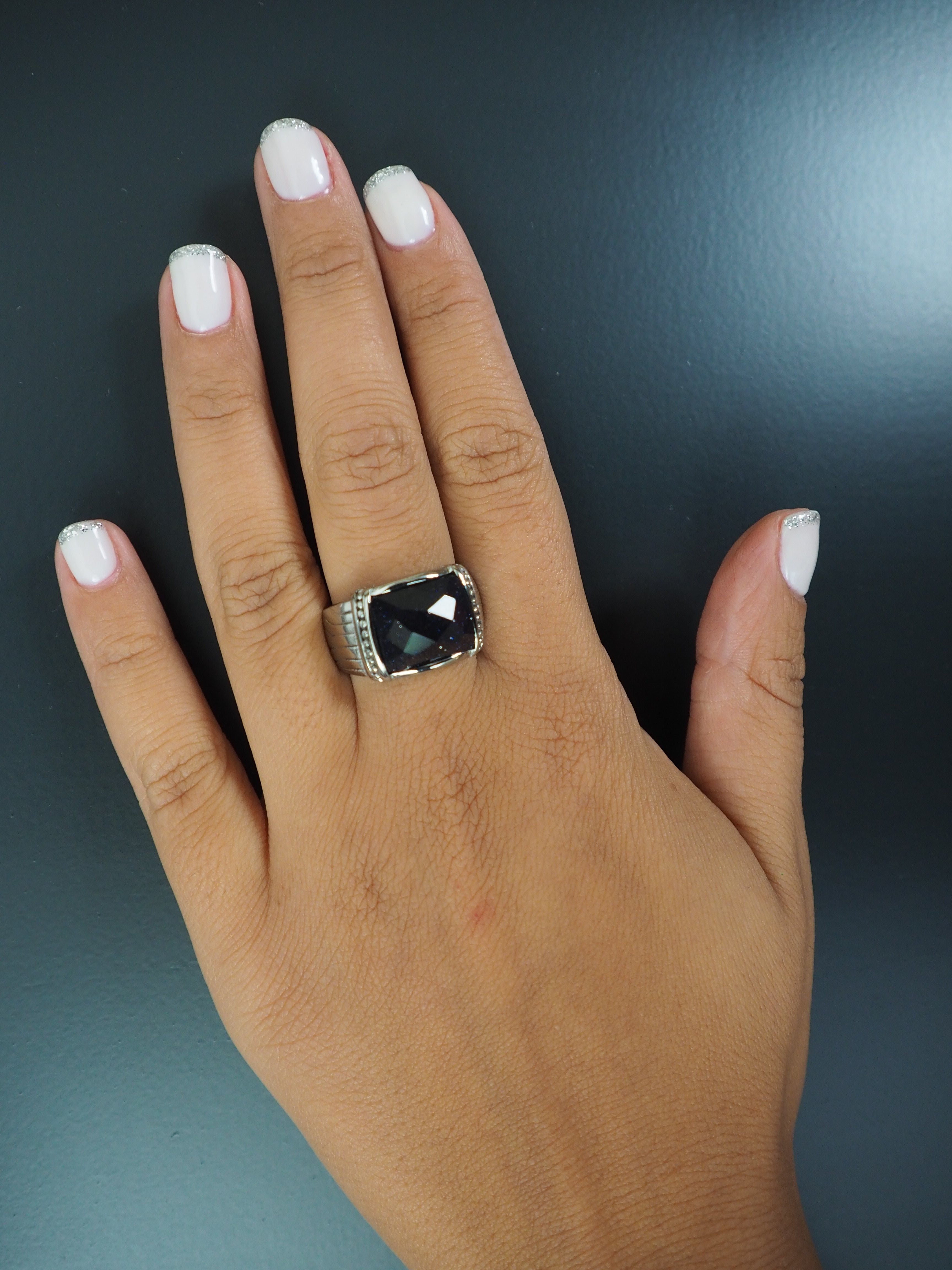 Chevalière Scintillante - Argentée